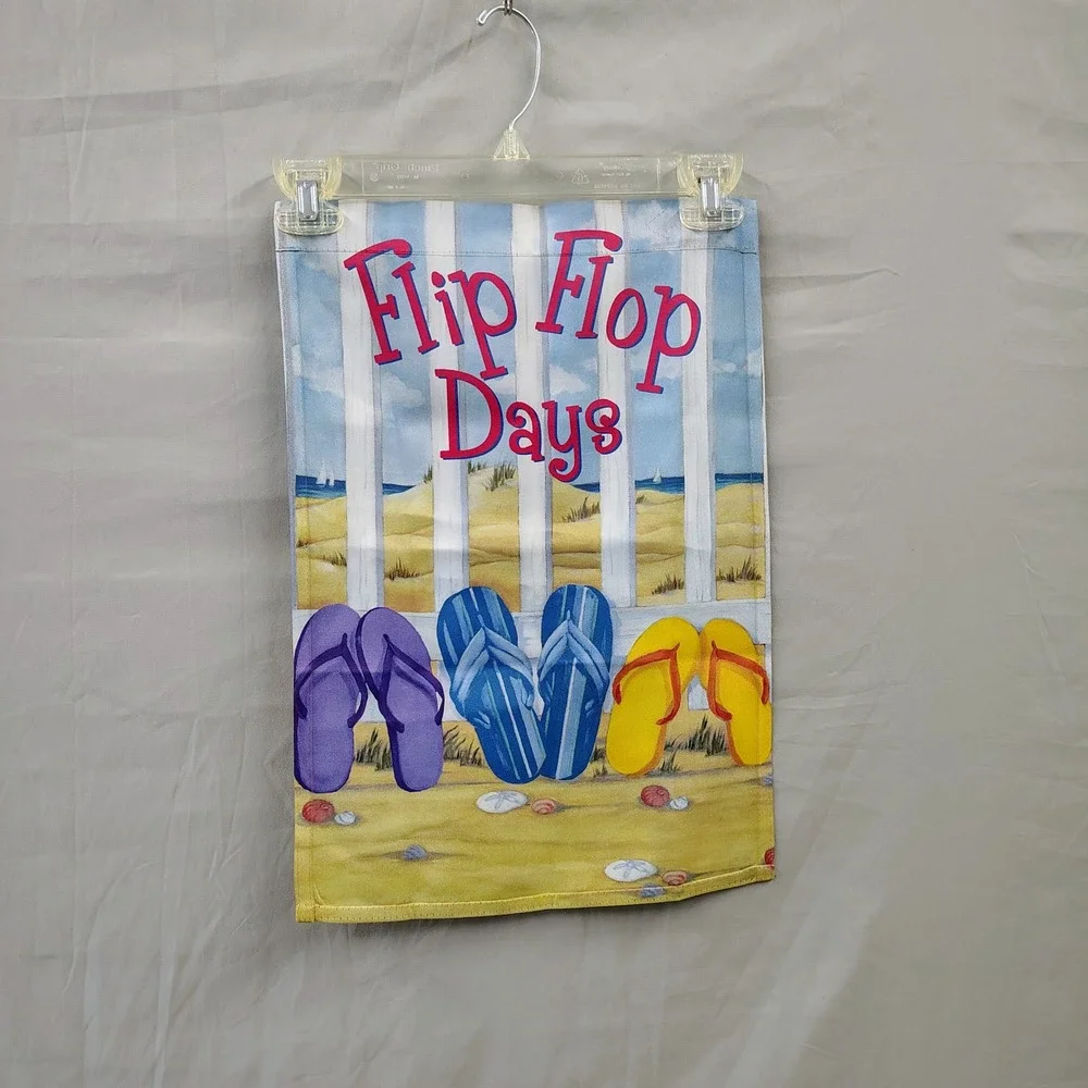 M Brent Flip Flop Days‎ Summer Beach Garden Flag 12x18 Coastal Decor Multicolor